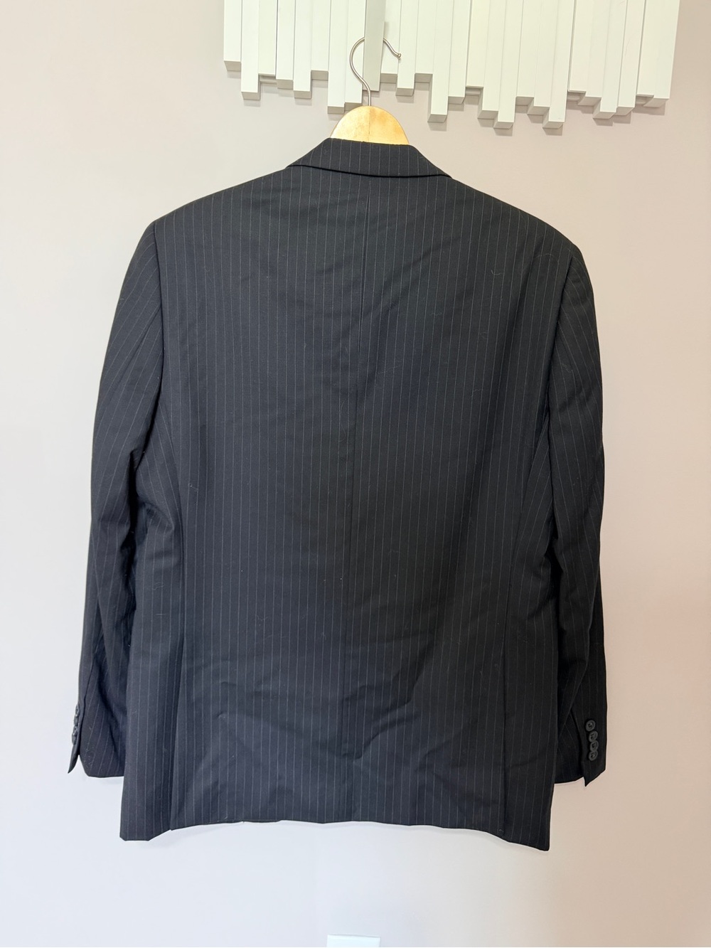 Pronto Uomo Black Pinstripe 100% Wool Blazer Sport Coat 40R